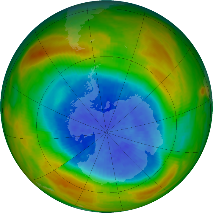 Antarctic ozone map for 23 September 1983